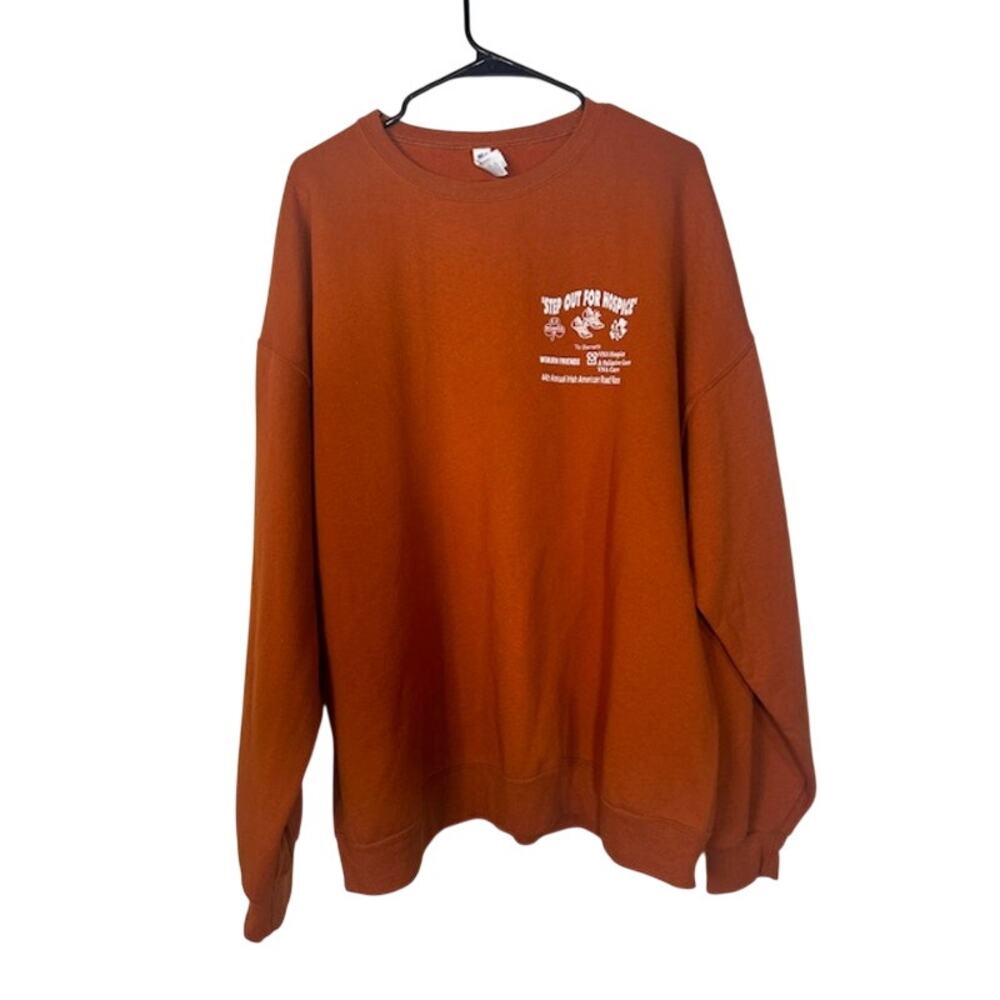 Jerzees NuBlend Burnt Orange Hospice Graphic Sweatshirt Men Sz 2XL